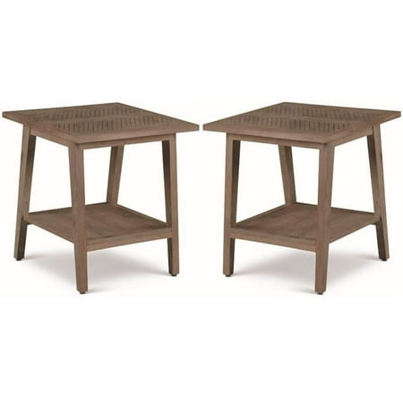 Home Square Wood Square End Table in Natural - Set of 2