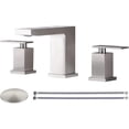 thumbnail image 1 of Home Stainless Steel Widespread 3 Hole 2 Handle Brushed Nickel Bathroom Faucet, Modern Vanity Basin Bathroom Sink Faucet, 1 of 14