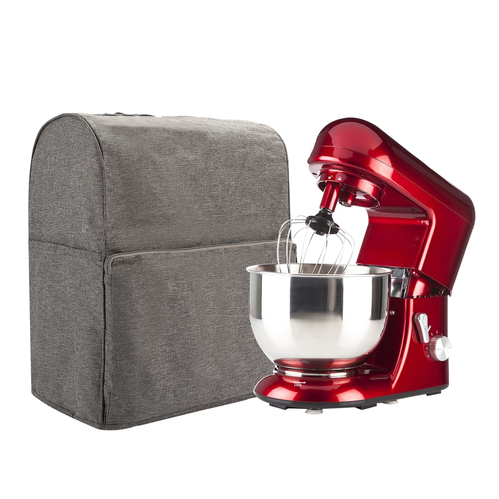 Stand Mixer Dust-Proof Cover with Pocket and Organizer Bag for Kitchenaid ,Sunbeam,Cuisinart (Black/Coffee/Red) 