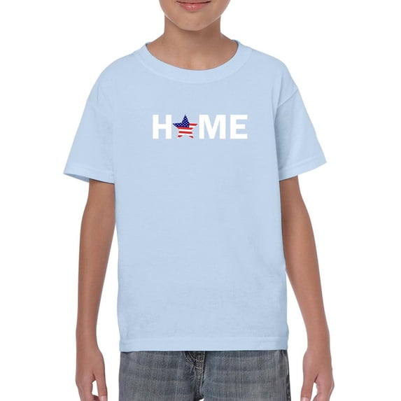 Home Star Shaped Flag T-Shirt Juniors -Image by Shutterstock, Large