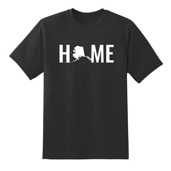 Home State Alaska Design Mens Graphic T Shirts Black,S