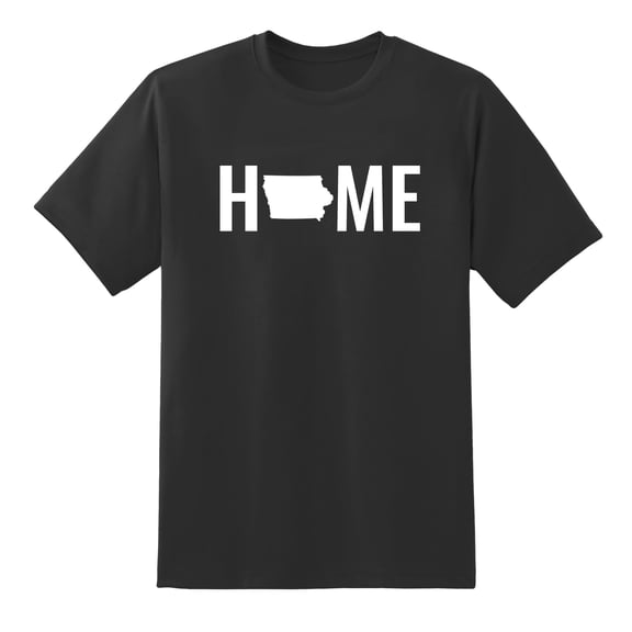 Home State Iowa Design Mens Graphic T Shirts Black,S