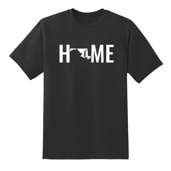 Home State Maryland Design Mens Graphic T Shirts Black,L