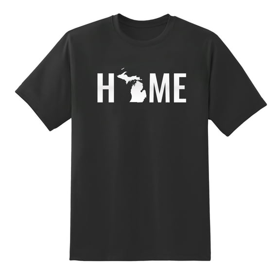 Home State Michigan Design Mens Graphic T Shirts Black,XL