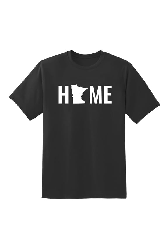 Home State Minnesota Design Mens Graphic T Shirts Black,S