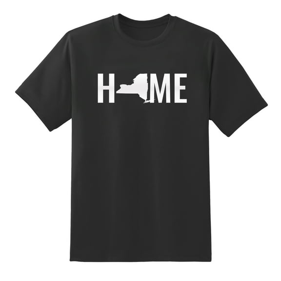 Home State New York Design Mens Graphic T Shirts Black,XL
