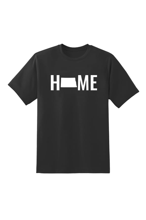 Home State North Dakota Design Mens Graphic T Shirts Black,S