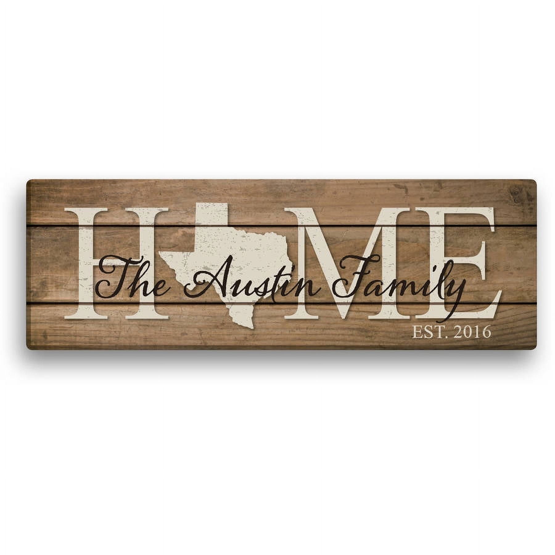 Home State Personalized 6" x 18" or 9 x 27 Canvas