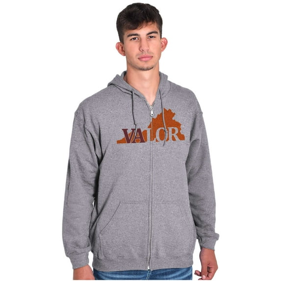 Home State Virginia Resident Pride Unisex Fleece Graphic Zip Up Hoodie Brisco Brands 2X