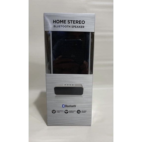 Home Stereo Bluetooth Speaker Water Resistant Gray Rechargeable Powerful New
