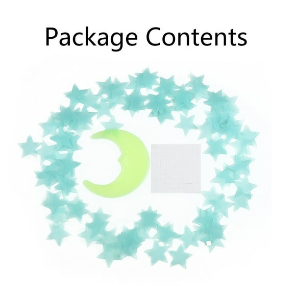 Home Stickers Doors Window Bedroom Decor Gift Light Green Stars And Moon In The Dark Star Plastic Kids Ceiling