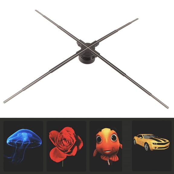 Home Storage 3D Advertising Display, Hologram Projector 100cm with Power Cord for Convention Centers US Plug