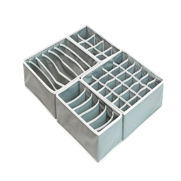 Home Storage - 4PCS Washable Grids Wardrobe Clothes Organizer Jeans Compartment Storage Box Storage Trunks & Bag