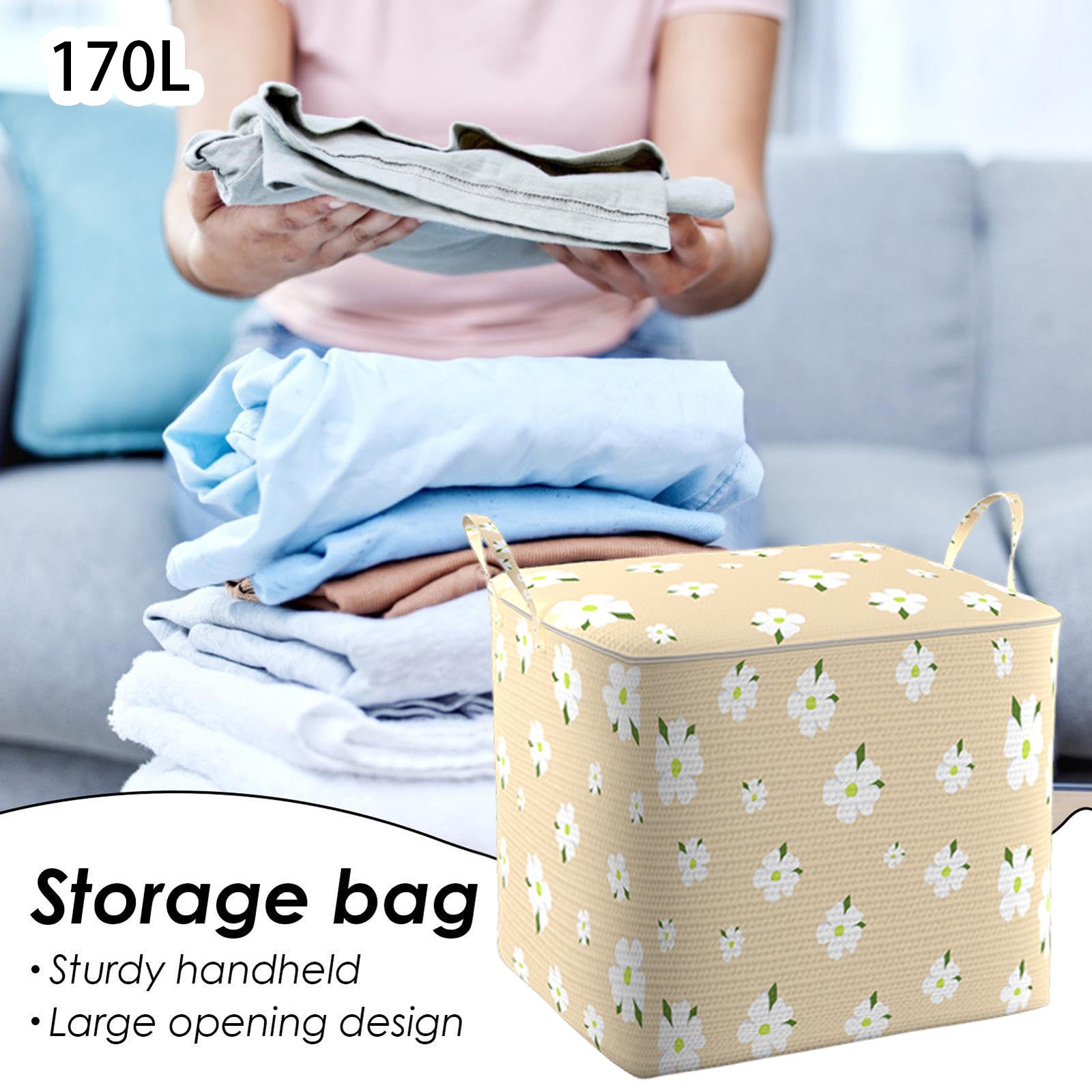 Home Storage Baskets Fresh Daisy Pattern Home Textile Storage Bag With ...