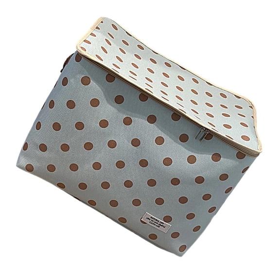 Home Storage Box with Fabric Shell, Covered Zip Lid, and Foldable Bin for Closet or Bedroom Storage Use