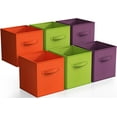 thumbnail image 1 of Sorbus Cube Storage Bins - Drawer and Closet Bins, Purple, Green, Orange (6 Pack), 1 of 6