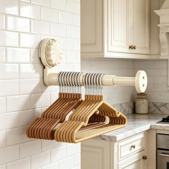 Home Storage Clearance Sale, Suction Cup Hanger Organizer And Telescopic Wall-mounted Storage Shelf And Drill-free Balcony Drying And Storage Rack