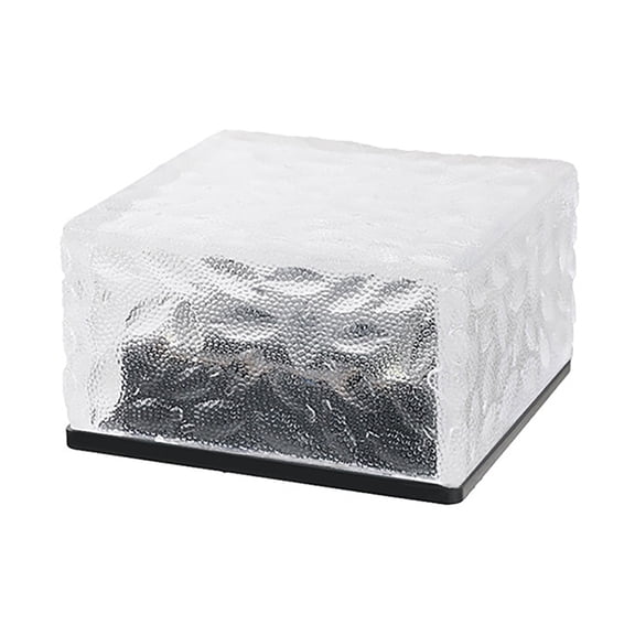 Home Storage Solar Glass Brick Light, LED In Ground Brick Lamp ABS for Garden Blue Light
