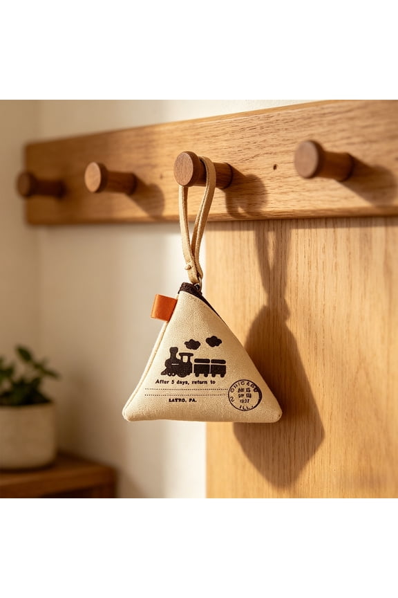 Home Storage in Clearance, Distinctive Canvas Triangles Coin Purse Cute Mini Zipper Pouch For Coin Keys Small Items Storage