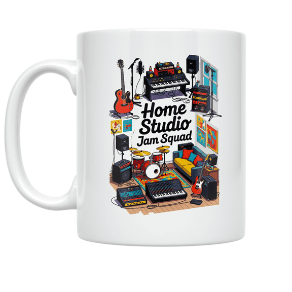 Home Studio Jam Squad Design - Music Enthusiast - 11 oz Ceramic Coffee Mug
