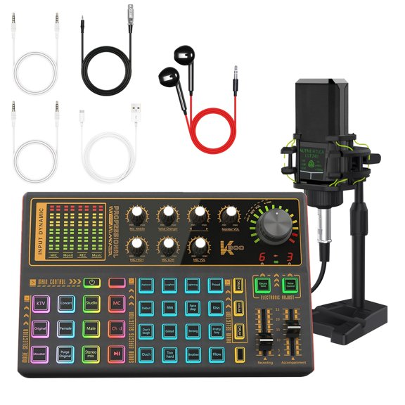 Home Studio Recording Kit Podcast Music Mixer Equipment Condenser Microphone Set