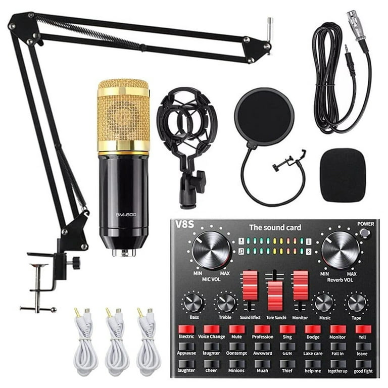 Complete Home Studio Recording Kit Mixer Condenser Microphone for