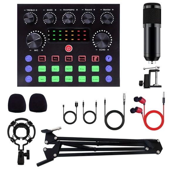 Home Studio Recording Kit Podcast Music Mixer Equipment Condenser Microphone Set