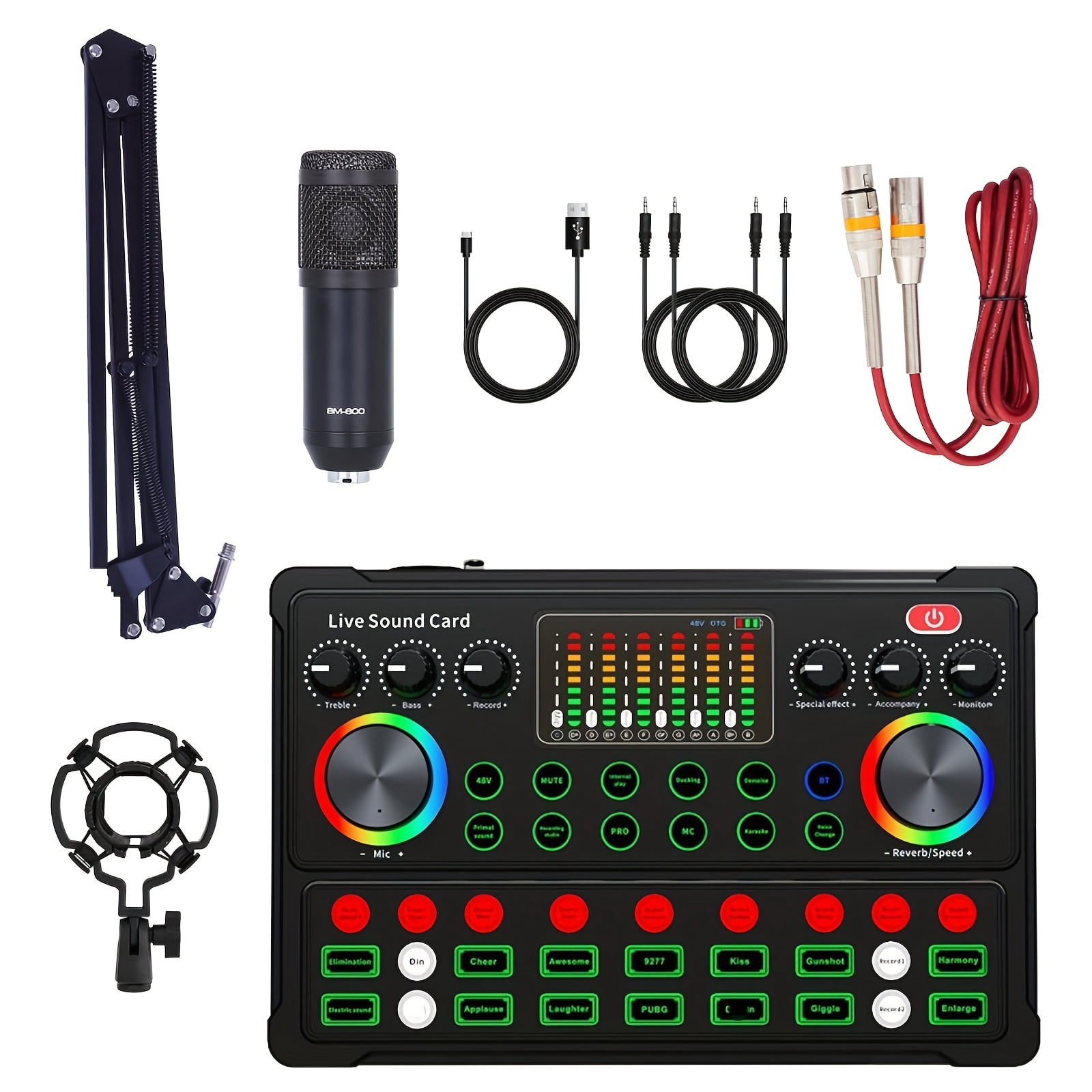 Home Studio Recording Kit Podcast Music Mixer Equipment Condenser Microphone Set