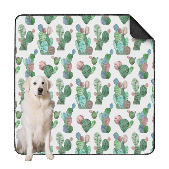 Home Style 72"x72" Washable Pet Training Pads, Reusable Potty Pads for Dogs with Decorative Plant Patterns and Secure Base