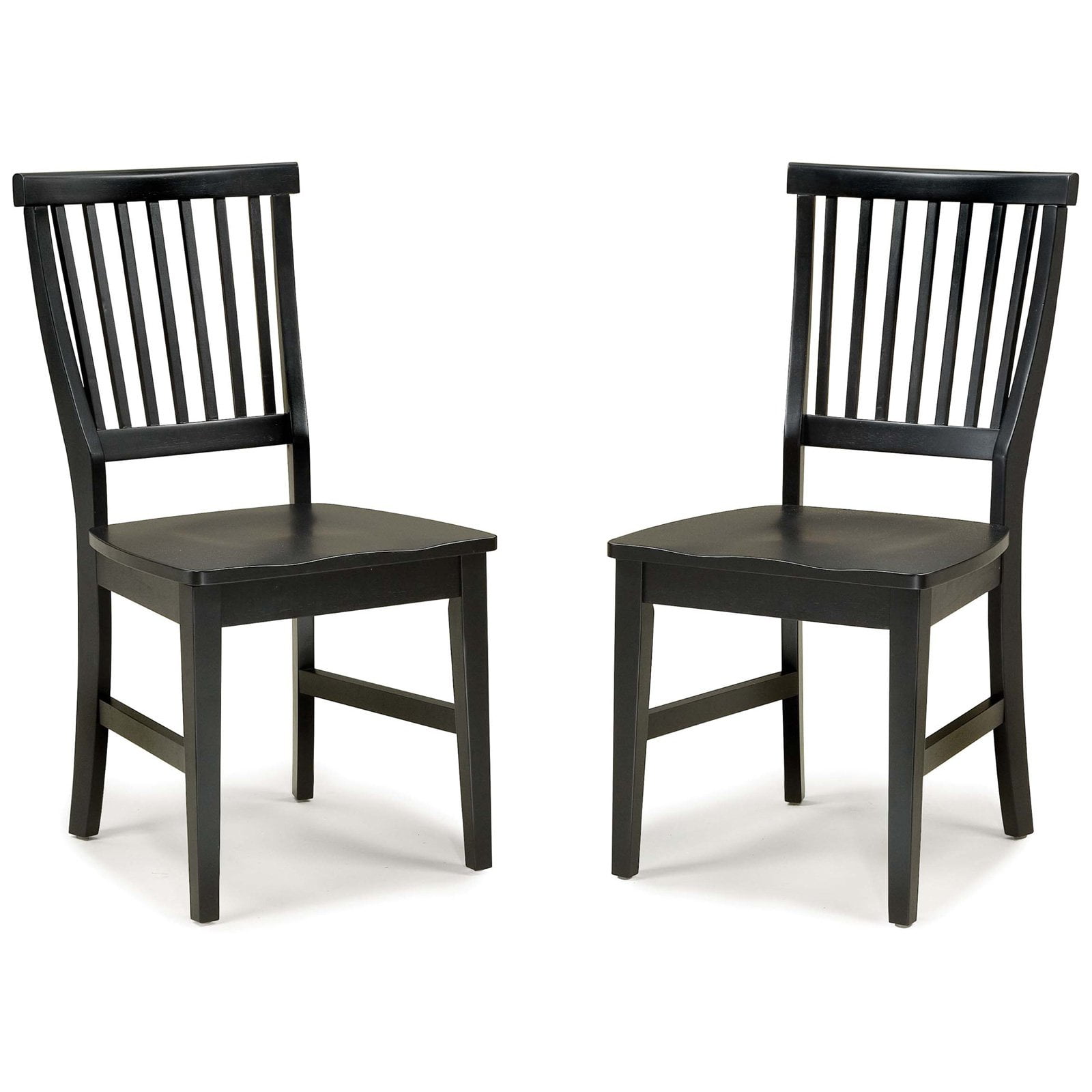Black High Ladderback Solid Wood Side Chair Set