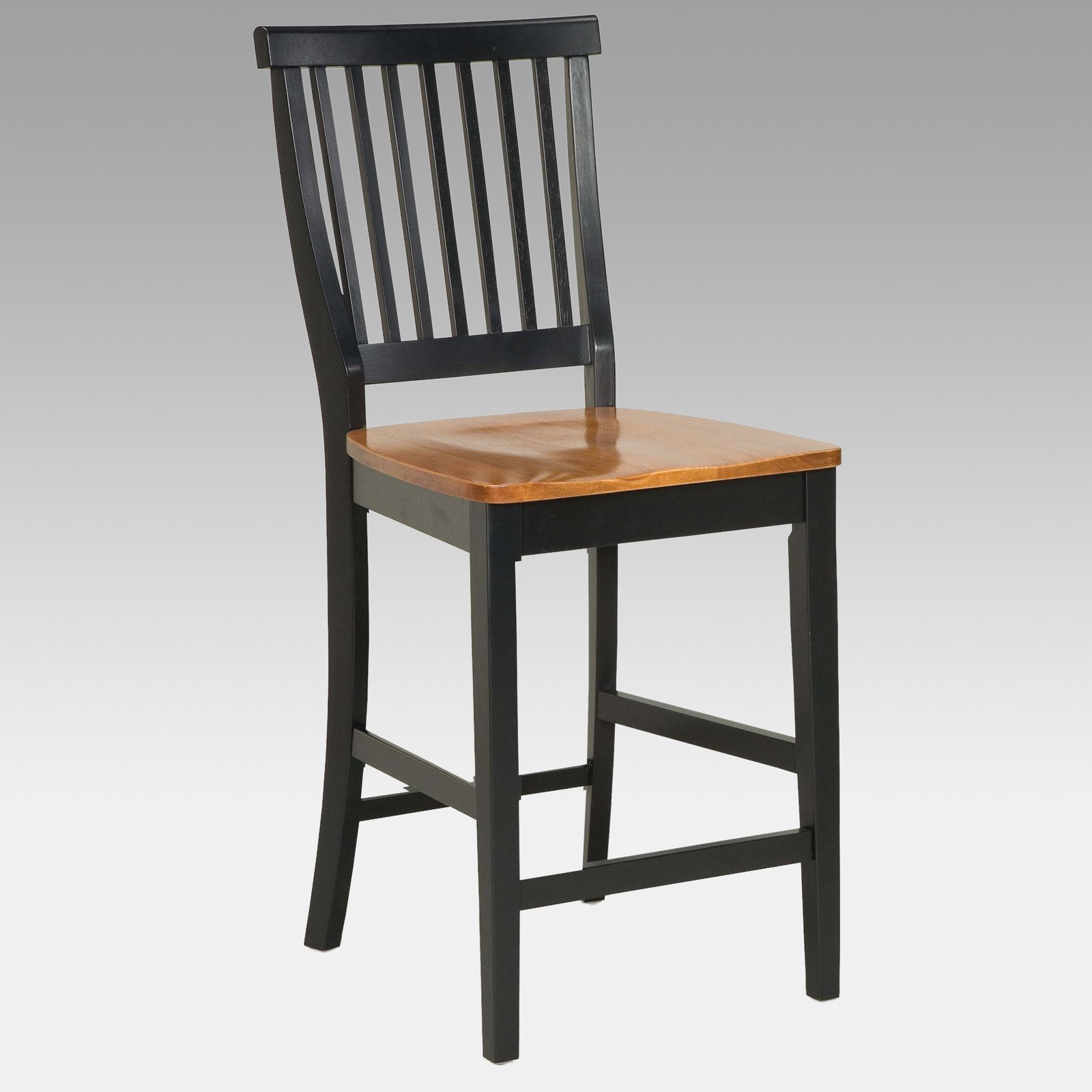 Home Styles Black Counter Stool with Oak Finished Seat - image 1 of 4