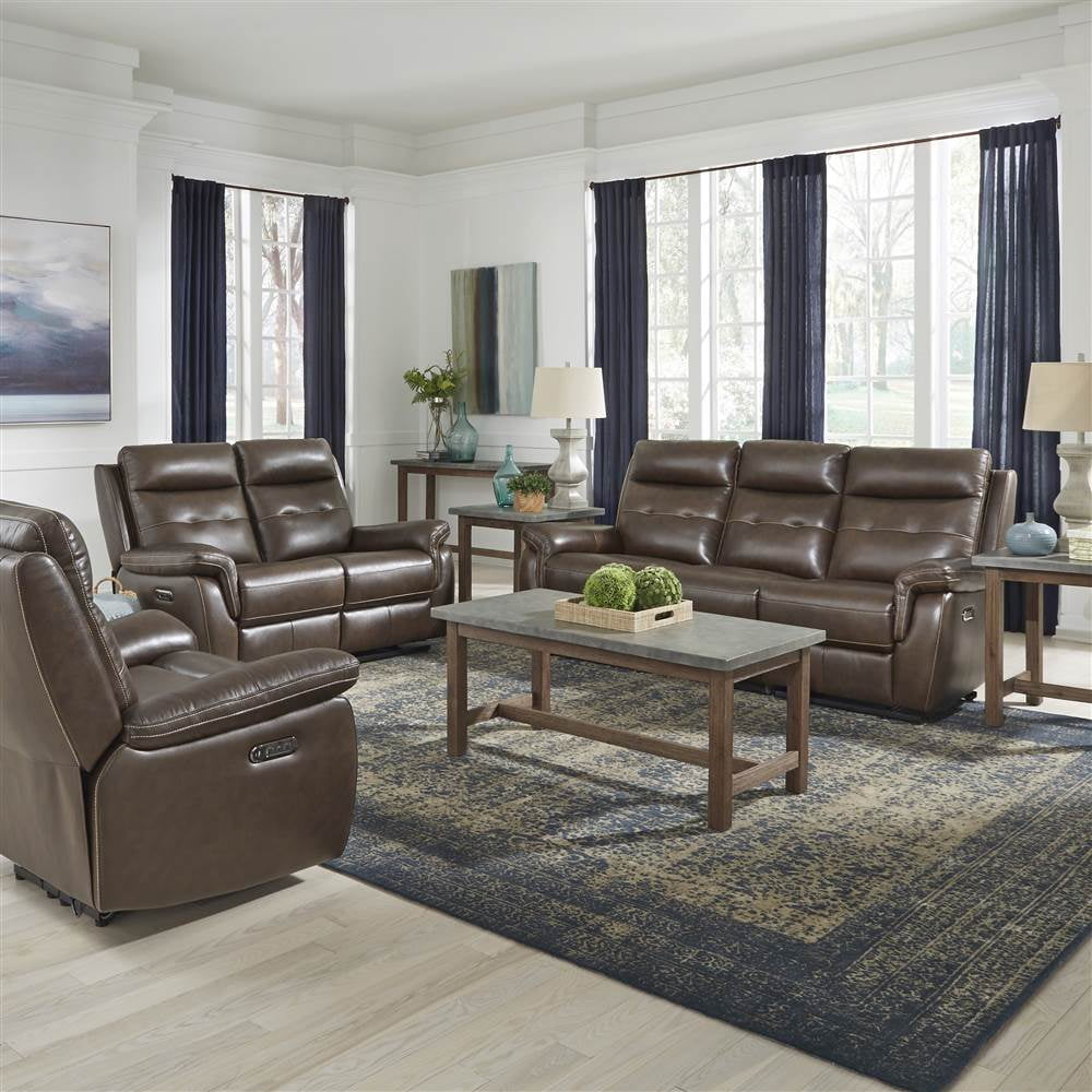 Home Styles by Flexsteel Lux Leather Power Motion 3 Pc. Reclining Sofa