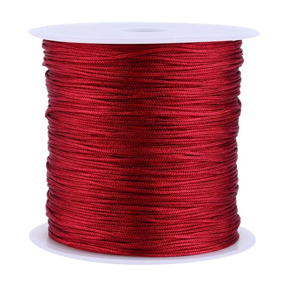 Home Supplies 100M Nylon Chinese Knot Cord Macrame Thread String Burgundy for Home Decoration