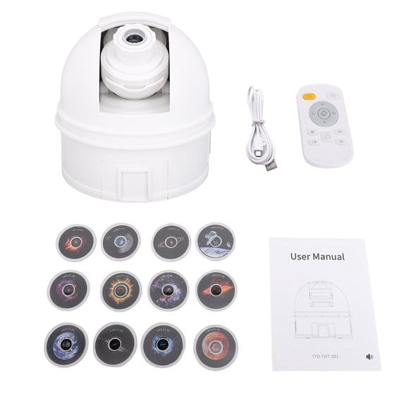Home Supplies Astronomy Star Projector HD Lens Rotating Night Light Timer Auto Off Space Knowledge for Kids