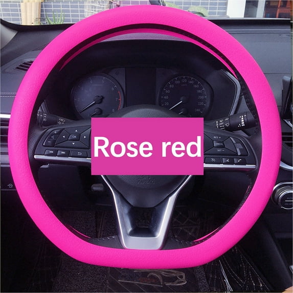Home Supplies Car Steering Wheel Cover Non-Slip Wear-Resistant Car Steering Wheel Protective Cover Four Seasons Universal Steering Wheel Cover Hot Pink-E