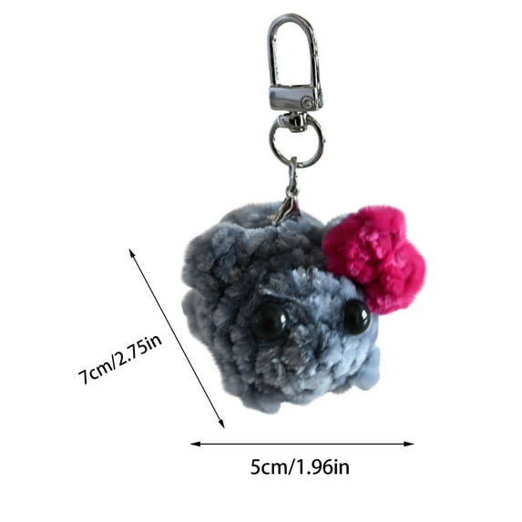 Home Supplies Kezqiaxn Hamster Keychain with Hand Knitted Hamster Toy Friend Partner Gray