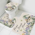 thumbnail image 1 of Home Sweet Bathroom Rugs Set Butterfly Gnome Pink Flowers Linen Texture Non Slip Absorbent Soft Bath Mats 3 Piece Set with Bathroom Rug, U-Shaped Floor Mat, Toilet Seat Cover Small Size, 1 of 9