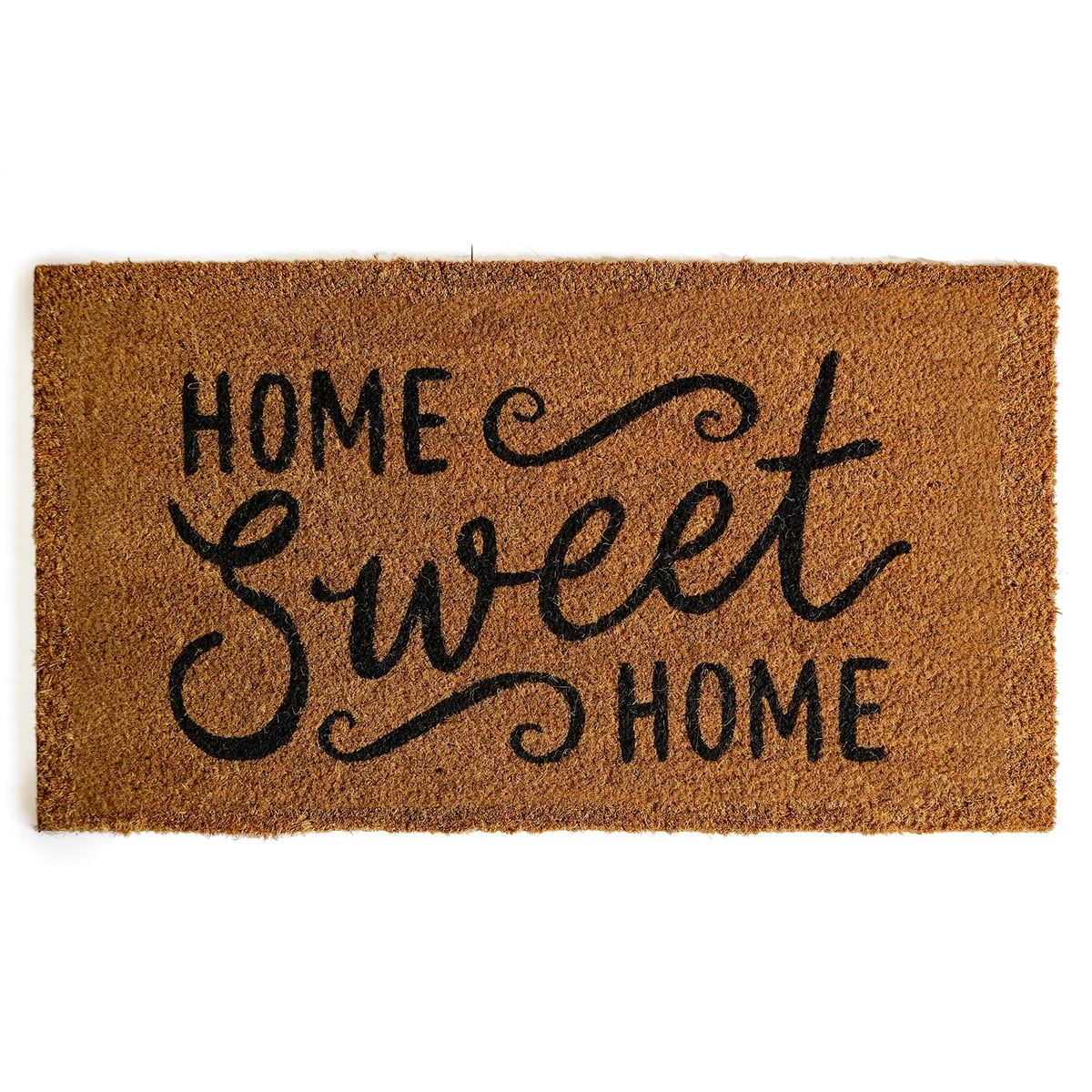 Layered Outdoor Home Sweet Home Mat Set - Coconut Coir (17-inch  x 30-inch) and Woven Doormat (24-inch x 35-inch) Combo Inside Outside Pet  Friendly Rug for Entry Porch or Patio (Black