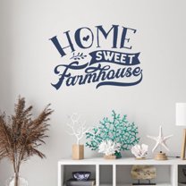 Home Sweet Farmhouse Die-Cut Vinyl Wall Art - Farmhouse Wall Art Decor - Farmer Kitchen Wall Stickers - Family Wall Decals - Vinyl Wall Decal Sayings, 23x16-Inch Deep Blue