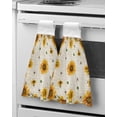 thumbnail image 1 of Home Sweet Gnome Lattice Sunflower Kitchen Hand Towel Strong absorbent Towel Washing Room Handkerchief Towel, 1 of 7