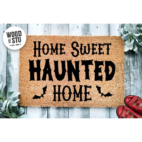 Home Sweet Haunted Home Door Mat | Funny Doormat | Welcome Mat | Halloween Decor | Funny Door Mat | Home Doormat | Halloween Welcome Mat