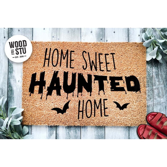 Home Sweet Haunted Home Door Mat | Funny Doormat | Welcome Mat | Halloween Decor | Funny Door Mat | Home Doormat | Halloween Welcome Mat