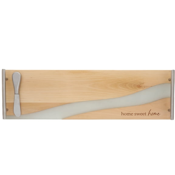 Pavilion Gift Company - Home Sweet Home - 21" Wood & Resin Cheese/Bread Board Set