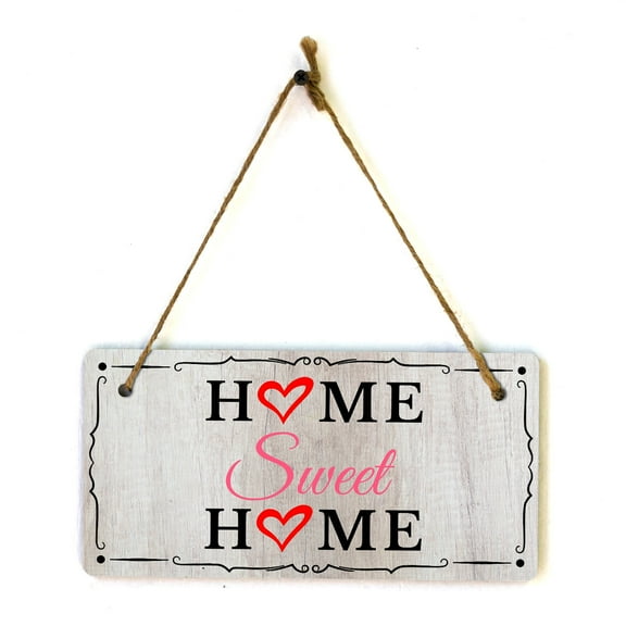 Home Sweet Home 5x10 Hanging Wall or Door Sign | Warm Welcoming Signage For Homes