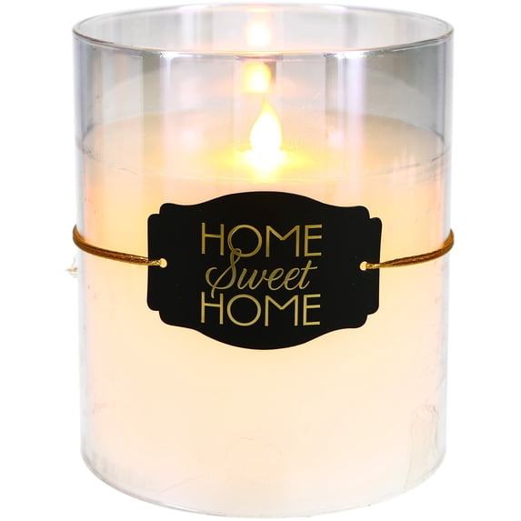 Home Sweet Home - 6" Clear Luster Realistic Flame Candle