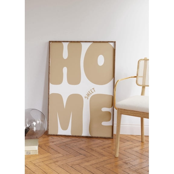Home Sweet Home Art Poster, Neutral Tan Home Poster Daily Reminders Affirmation Poster Bedroom Art Dorm Decor Neutral Apartment Living Room, Unframed Poster Size 8x12 F03.1.15l188