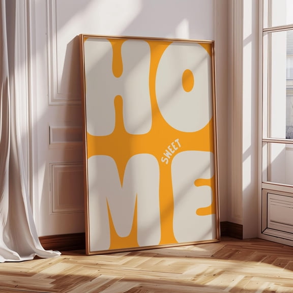Home Sweet Home Art Poster, Orange And Grey Home Poster, Daily Reminders Affirmation Poster Bedroom Art Dorm Decor Apartment Living Room Art, Unframed Poster Size 12x18 F03.1.15l607