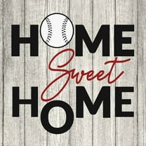 Home Sweet Home Baseball Rustic Farmhouse Style White Wood Sign Wall Décor Gift 8 x 8 Wood Sign B3-08080001043
