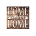 thumbnail image 1 of Home Sweet Home Brown Woodgrain Pawprint 12 x 12 Wood Wall Sign Plaque, 1 of 4
