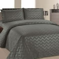 thumbnail image 1 of Home Sweet Home Chevron Design 1800 Microfiber Deep Pocket Bed Sheets Set (Twin, Grey), 1 of 1